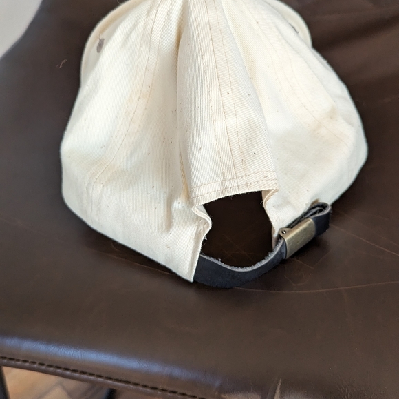 Houston, Texas Leather Strapped Hat - Beige & Brown-Steers, Stars, Boots, Cowboy - Picture 2 of 6